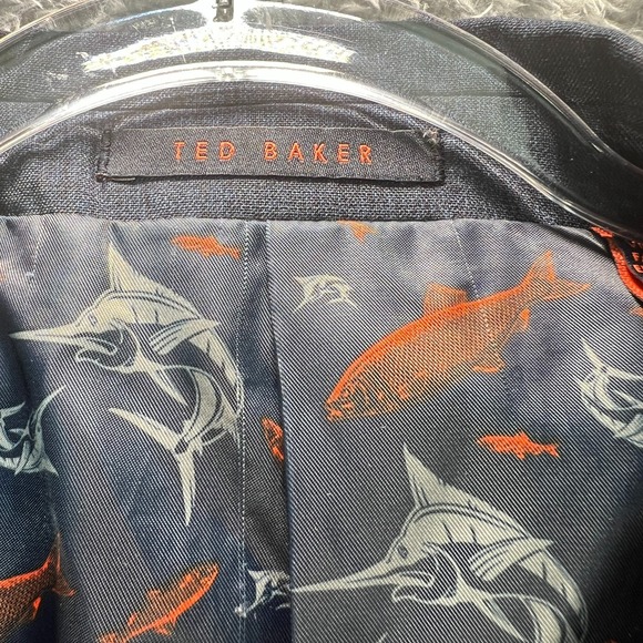 Ted Baker London Endurance Wool Blend Blue Modern Fit Two Button Blazer 42R - Picture 5 of 11